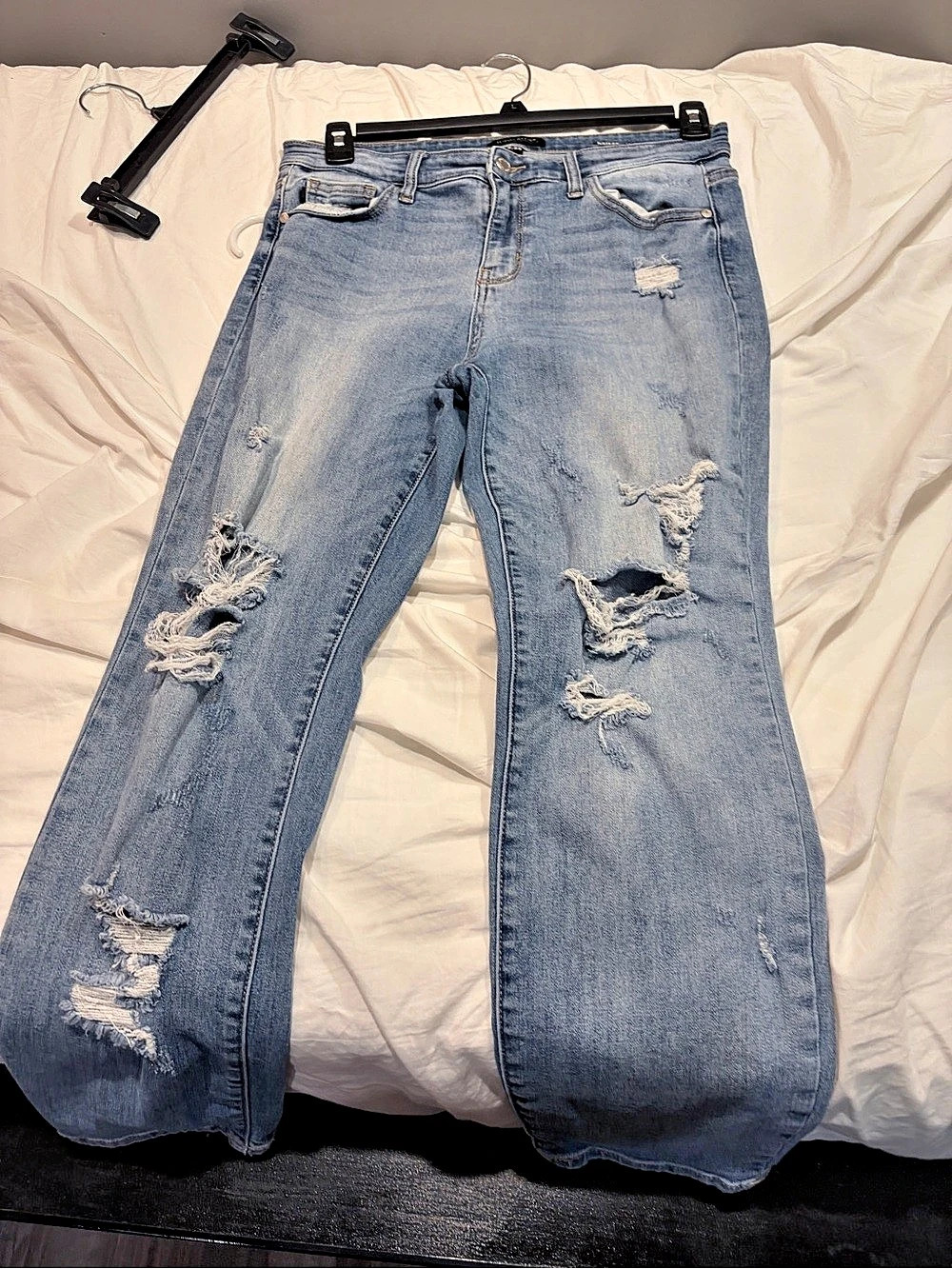 Judy Blue Distressed Wide Leg Jeans Waist 9/29 Blue